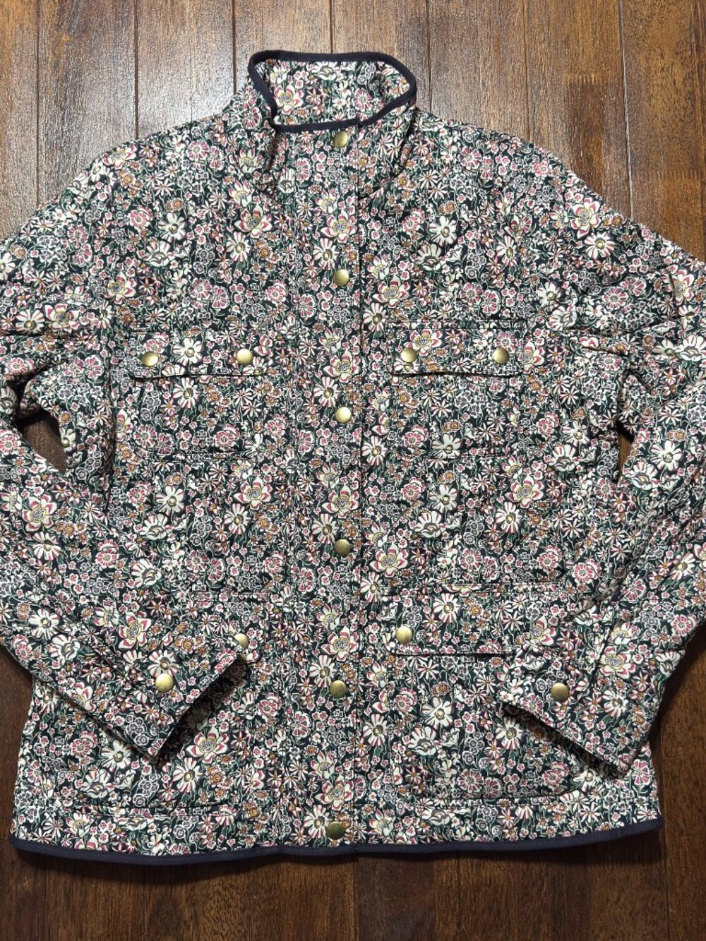 J.Crew Quilted Downtown Field Jacket Liberty Garden Floral Print NWT Womens Med - Picture 2 of 13